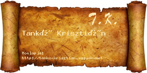 Tankó Krisztián névjegykártya